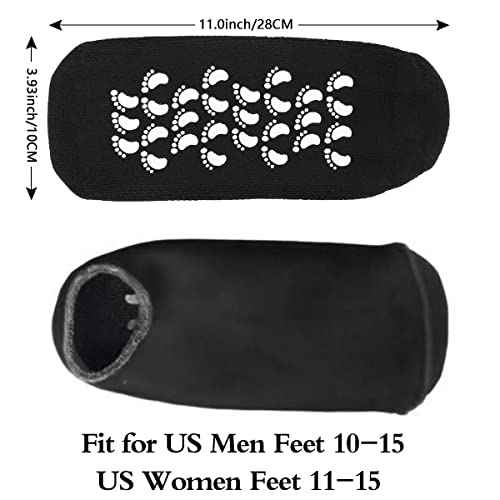 Codream Large Men's Moisturizing Gel Socks Men's Feet Care Ultimate Treatment for Dry Cracked Rough Skin on Feet Pack of 2 Pairs Black US Men 10-15
