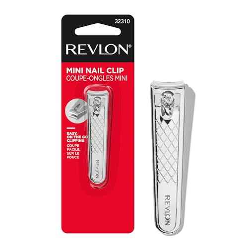 Revlon Compact Nail Clipper, Small Mini Design, Perfect for Travel, Use to Trim Fingernails and Toenails, Stainless Steel, 1 Count