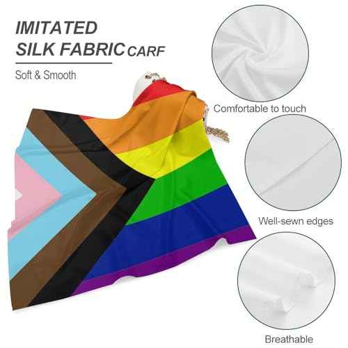 Agender Pride Flag Bandana for Men Women Square Headscarf Handkerchief Silk Neck Scarf Headbands Headwrap