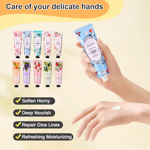 OFUN 40 Pack Hand Cream Gift Set for Women Mini Lotion Travel Size for Dry Cracked Hand Plant Fragrance Hand Care Moisturizing Cream for Christmas Mother's Day Valentine's Day (40 Pack)