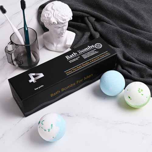 4 Pcs Bath Bombs for Men, Handmade Large Bath Bomb for Bubble&Spa Bath,Organic Essential Oil Bathbombs with Natural Ingredients Relaxing Scents,Great Gift Set for Him,Father,Husband,Boy Friend