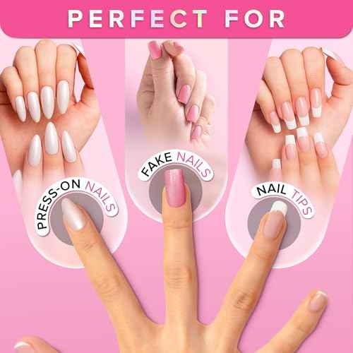 Super Strong Nail Glue for Press On Nails, Nail Tips & Acrylic Fake Nails (8ml) NYK1 NailBond Brush On Glue for Press Ons, Tips & Acrylics - Long Lasting, Maximum Strength, Mess-Free Application