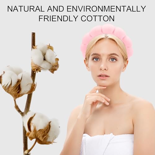 Canitor 4 PCS Spa Headband - Pink Skincare Makeup Face Wash Skin Care Make Up Cute Preppy Teen Girl Gifts Trendy Stuff Aesthetic Bachelorette Party Favors Valentines Day Christmas