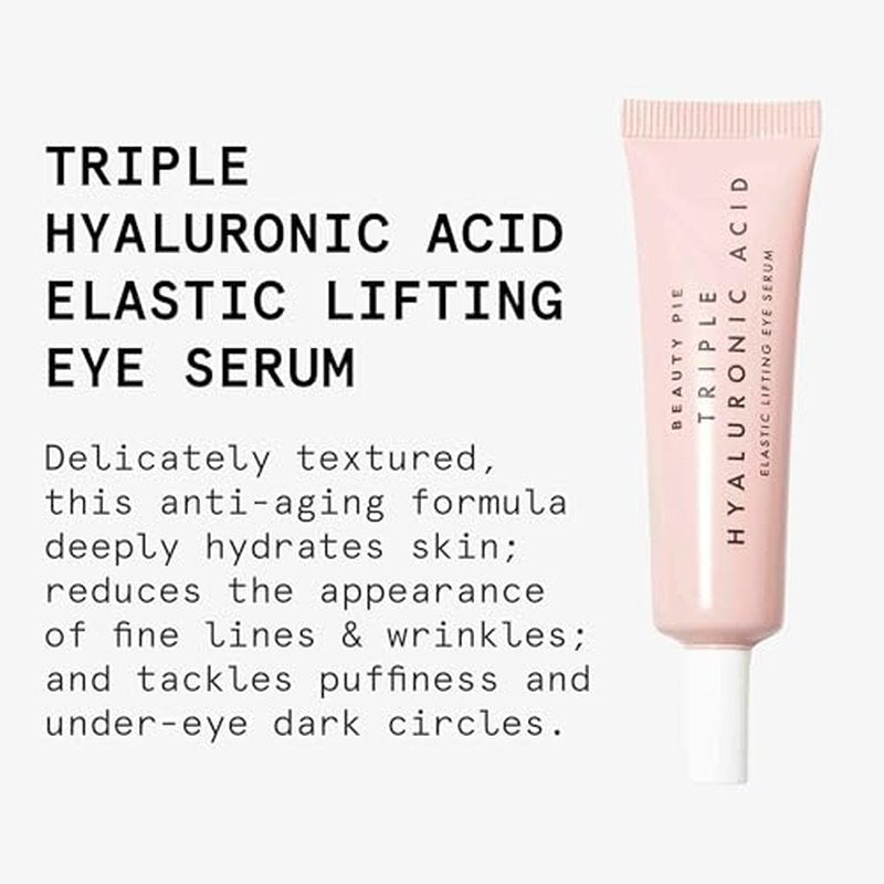 Beauty Pie Triple Hyaluronic Acid Elastic Lifting Eye Serum 15ml ? Firming & Brightening Treatment for Dark Circles, Puffiness & Fine Lines ? Lightweight, Fragrance-Free Eye Serum