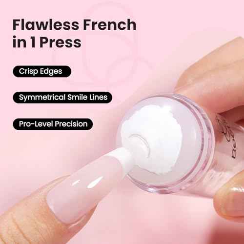 Beetles Nail Stamp 3Pcs Silicone French Tip Nail Stamp Kit with Replacement Nail Stamper Heads and Scrapers Soft Silicone Nail Printing Tool for Home Manicure Diy Nail Art Salon Gifts for Girls