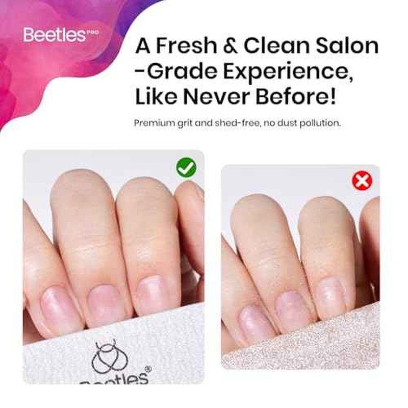 Beetles Pro 3-Pcs Nail File Nail Buffer - Professional 100/180/240 Grit Nails Files and Buffers Double Sided Washable Shaper Files for Acrylic, Gel & Natural Nails ? Salon Quality Manicure Tool