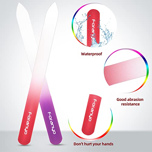 6 Pcs Glass Nail File Set, Providing Salon-Like Results from The Comfort of Your Home£¬Specially Crafted for Natural Nail Enthusiasts(Pink 6 pcs)