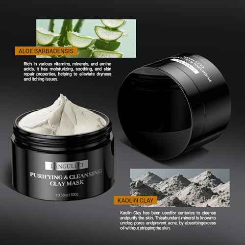 Purifying Kaolin Clay Mask & Mud Face Mask - Blackhead Remover, Oil Control for Sensitive/Oily/Dry Skin | Detoxifying Scrub & Pore Cleaner | Helps Reduce Pores & Acne | 10.5oz