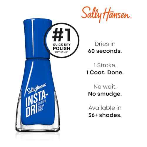 Sally Hansen Insta-Dri Nail Polish | Quick Dry, Long Lasting, Streak-Free Shine | Opaque, Shiny | 507 Time to Indi-go | Deep Indigo Blue Nail Color.