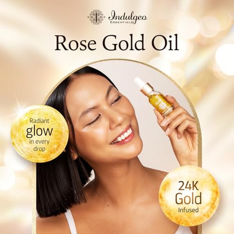 Rose Gold Oil 15ml 24K Gold Infused Face Oil | 100% Organic