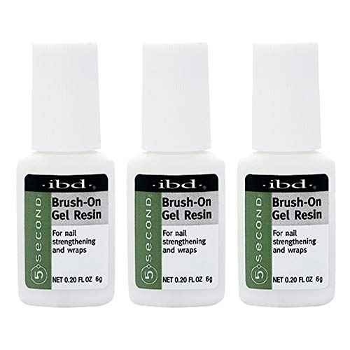 IBD 5 Second Brush On Nail Glue Gel Resin ? Strong Nail Glue for Broken, Cracked & Split Natural Nails, NailBond Repair & Strengthening for Wraps ? 6g, 3 Count