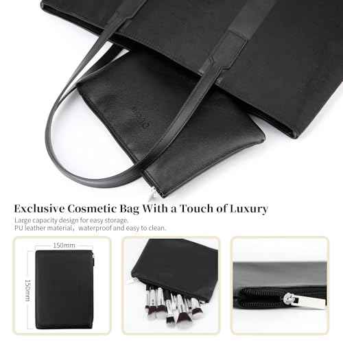 DUcare Makeup Brushes with Bag,15Pcs Christmas Makeup Brush Set Travel Kabuki Foundation Blending Blush Eyeliner Shadow Brow Concealer Brushes Kit