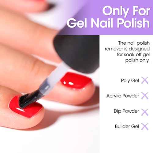 Gellen Gel Nail Polish Remover, 2 Pack Professional Gel Polish Remover for Nails, Quick & Easy Polish Remover In 3-5 Minutes, No Need for Foil Soaking Or Wrapping