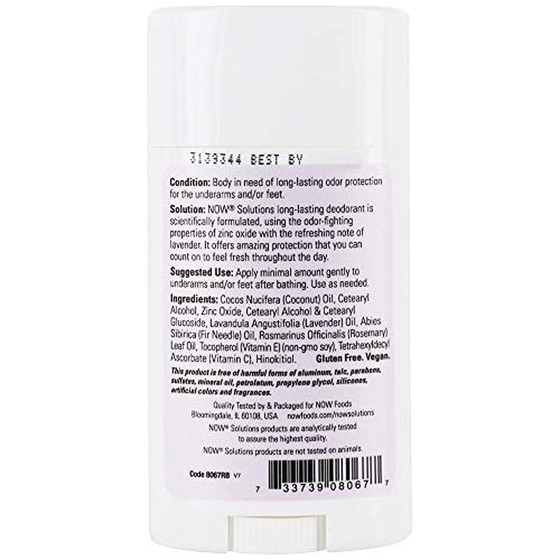 Now Foods Long Lasting Deodorant Stick - 2.2 oz 6 Pack