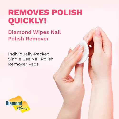 Diamond Wipes Nail Polish Remover Wipes with Aloe Vera, Acetone Nail Polish Remover Pads, 50 Individually Wrapped Nail Polish Wipes