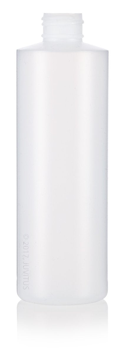 JUVITUS 8 oz / 250 ml Professional Natural Clear Refillable Plastic Squeeze Bottle with Wide Black Disc Cap Lid (6 pack)
