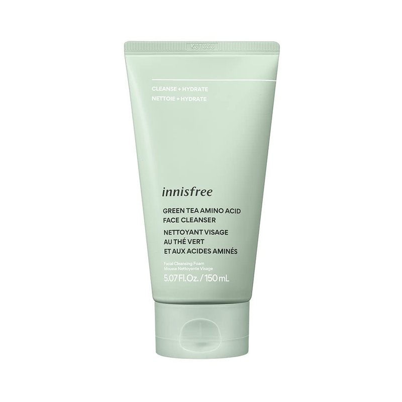 innisfree Green Tea Amino Acid Cleansing Foam, Sulfate Free, Korean Hydrating Face Cleanser with Gentle Foam