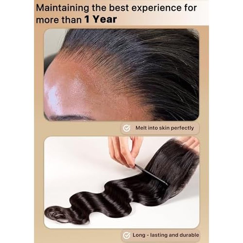 Triippy Raw Hair 2x6 HD Lace Closure Body Wave More Less Shedding than Regular Virgin Hair, 0.10mm Ultra-Thin 2x6 Swiss Real HD Lace with 100% Raw Cambodian Human Hair£¨16 Inch£©