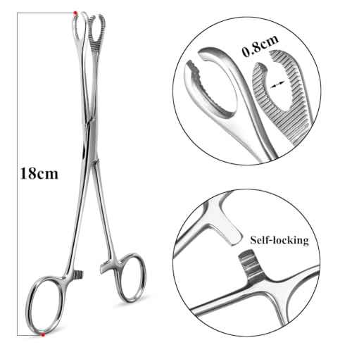 Professional Body Piercing Plier, Body Piercing Pliers Tool, Ear Lip Navel Nose Tongue Septum Sponge Forceps Clamp, 316L Stainless Steel Piercing Plier