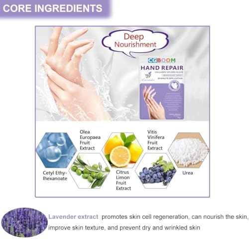 Hand Mask Moisturizing Glove 3 pack, Hand Peel Mask Exfoliating Gloves, Hand Repair Glove for Dry Hands Treatment, Remove Dead Skin, Rough Skin, Lavender