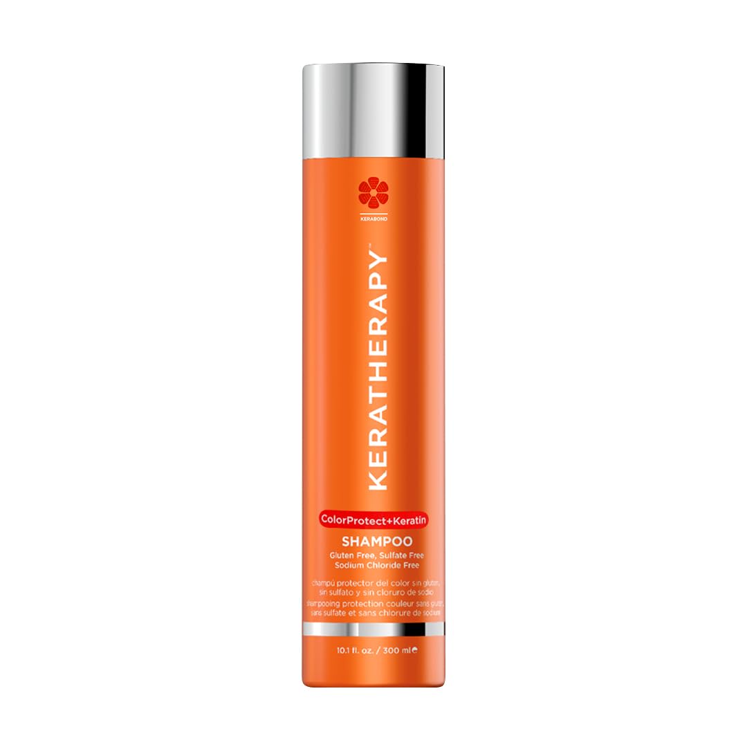KERATHERAPY Keratin Infused Color Protect Shampoo, 10.1 fl. oz., 300 ml - Gluten Free Color Protecting Shampoo for Color Treated Hair with Kerabond Technology, Red Raspberry Oil, Omega 3 & 6