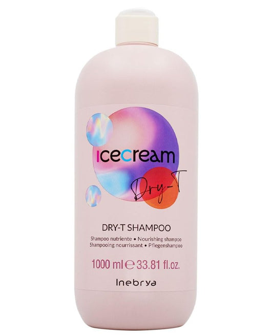 Inebrya Ice Cream Dry-T Shampoo - Nourishing Shampoo for Dry, Frizzy, and Treated Hair with Silk and Wheat Proteins (33.8 oz.)