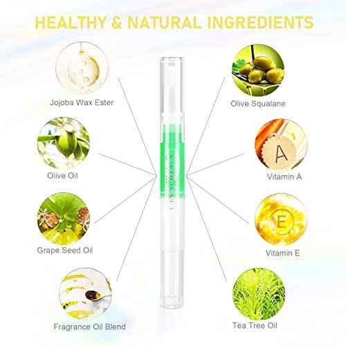 SAVILAND Natural Cuticle Oil Pen: 6PCS Revitalizing Cuticle Oil for Nails with Vitamin E Repaired Cuticles Overnight Cuticle Softener Nail Strengthener Protector for Damaged Skin Thin Nail