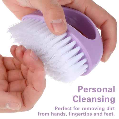 Hand Nail Brushes, 2pcs Grip Clean Heavy Duty Nail Brushes for Cleaning Fingernails Nylon Firm Stiff Bristles Deep Clean Scrubber for Mechanics Gardeners Hand Under Nails Toes(Green, Purple)