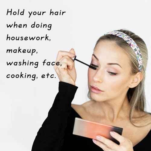 Wecoe 12pcs Headbands for Women Girls Summer Flower Floral Plain Checked Plaid Printed Headbands Hairbands Diy Costume Hair Accessories Women Girls Diademas Coreanas Para Mujer Gifts