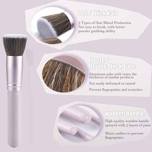 Gift Ready 10 Piece Purple Makeup Brushes Set and 2 Piece Makeup Sponge ? Wooden Handle with Soft Synthetic Bristles, Concealer, Powder ? (Ideal for Christmas, Birthday, Women)