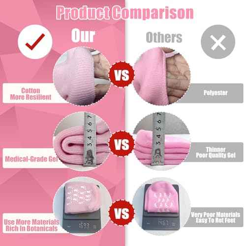 2Pairs Moisturizing Socks - Silicone Socks for Dry Cracked Feet Women - Gel Socks for Dry Cracked Feet Women - Lotion Socks for Repairing and Softening Dry Cracked Feet Skins