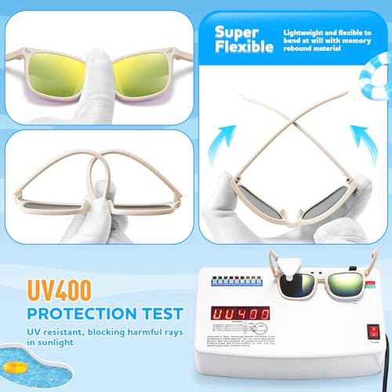 Baby Toddler Polarized Sunglasses with Strap, 3 Pack Infant Sunglasses for Boys & Girls 0-24 Months, UV Protection