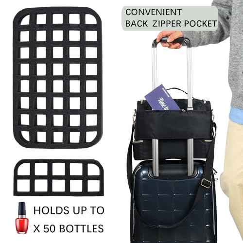 Nail Polish Organizer Case,Nail Storage Organizer Holds Nail Lamp & 50 Bottles Nail Polish,Travel Nail Tech Case,Waterproof Nail Kit Organizer Bag Fits Nail Supplies & Manicure Tools (Black)