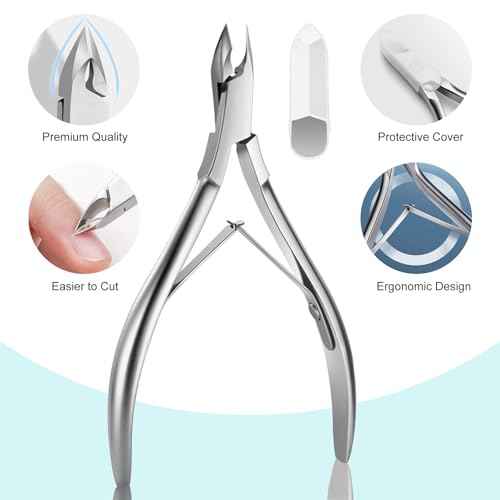 Cbiumpro 5-Pack Cuticle Trimmer Set with Pusher, Cutter, Scraper, Nipper, Clipper, Professional Stainless Steel Cuticle Remover Tools Kit for Fingernails & Toenails - with Case
