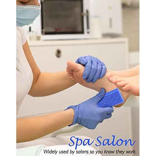 Maryton Disposable Foot Scrubber Pumice Pads, Pedicure Pumice Stone Dead Skin Callus Remover for Feet, 40Pcs (Dark Blue Coarse)