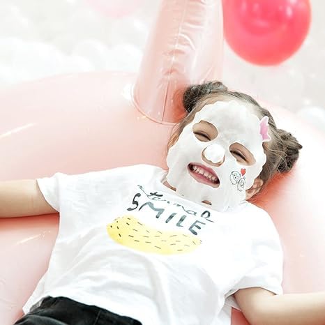 Real Fruit Facial Mask Sheet for Kids - 100% Cotton, Moisturizing & Hydrating Aloe | Pack of 7