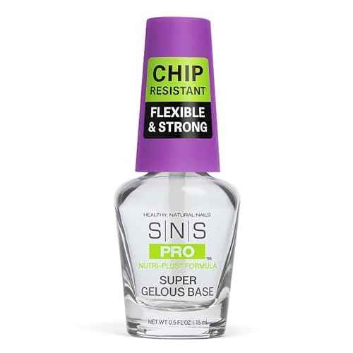 SNS Base Coat Nail Polish for Nail Dip Powder, Super Gelous Base - Long-Lasting & Fast-Drying Nail Strengtheners Gel Base for Premium Colors - Low Odor & No UV Lamp Required - 0.5 oz.