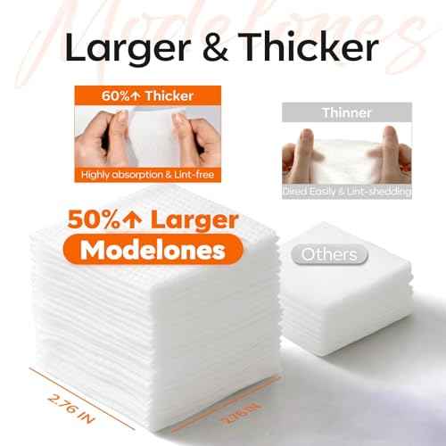 Modelones Nail Polish Remover Pads, Acetone Nail Polish Remover Wipes 50 PCS Professional Individually Wrapped Wet Wipes Easily & Quickly Lemon Smell Glycerin Moisturizing Big Size Portable