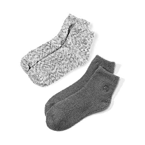 Earth Therapeutics Aloe Socks ? Infused w/Aloe Vera & Vitamin E ? Helps Dry Feet, Cracked Heels, Calluses ? Use with Lotion ? Grey/Confetti (2 Pairs)