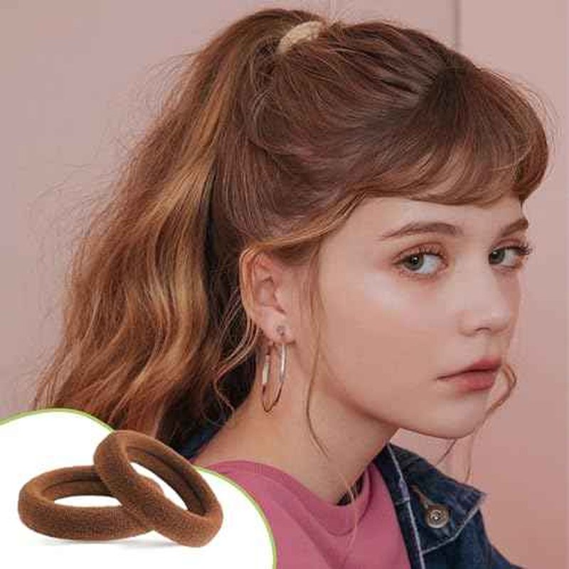 Hair Ties, 100 PCS Hair Ties No Damage for Soft Seamless Cotton & Elastics Ponytail Holders, Hair Bands for Thick Hair, Hair Accessories for Girls & Women
