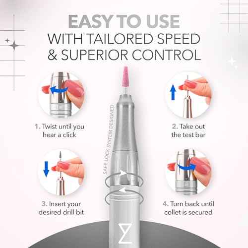 M Mase- Professional Nail Drill Machine - Coreless 2-in-1 Nail File - Electric, Cordless, 35000 RPM, HD Display - Electric Nail Drill for Professional & Home Use (White)