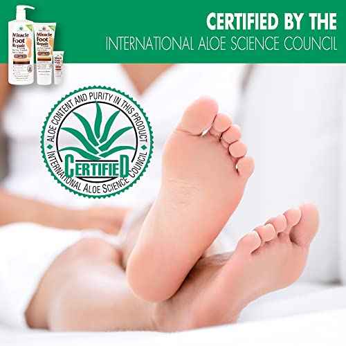Miracle Foot Repair Cream, 8 oz + 1 oz Miracle Hand Repair, Healing Aloe Vera Lotions for Dry, Cracked Hands and Feet (8 oz Foot Cream + 1 oz Hand Cream)