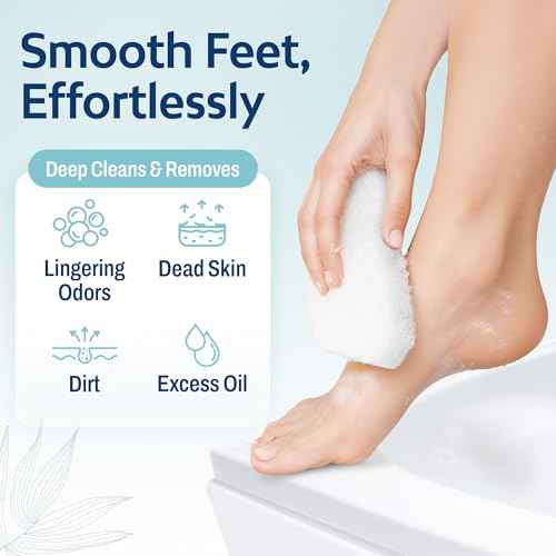 HartFelt Pedicure Exfoliation Beauty Box with 6 Exfoliating Foot Scrubber Bath Sponges & 2 Magic Pumice Stone for Feet Callus Remover | Gentle Sponge Pad & Foot Scrubbing Stone for Deep Cleansing