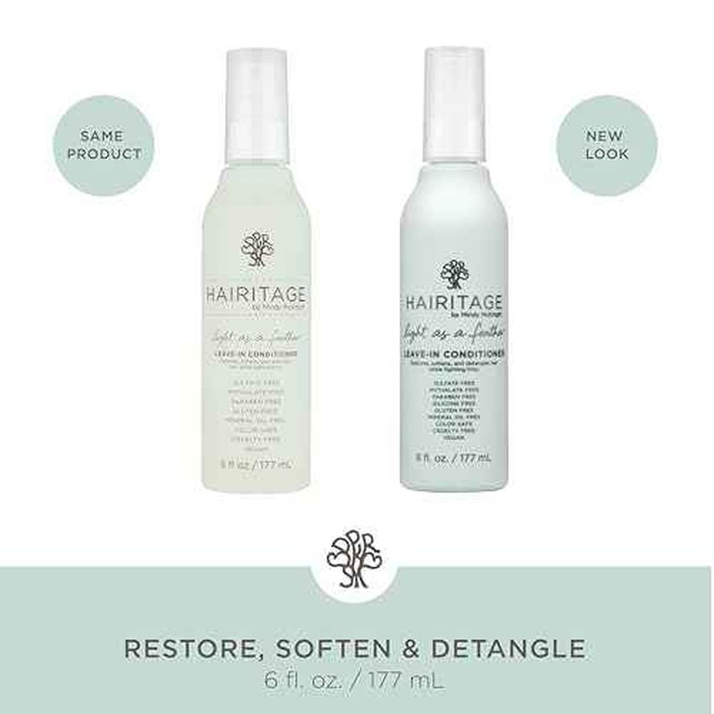 Hairitage Detangling Leave-in Conditioner Spray - Leave In Hair Treatment for Dry Damaged + Curly, Fine, Wavy, Frizzy Hair - Lightweight Formula - Sulfate Free - Cherry + Amber Scent, 6 Fl oz