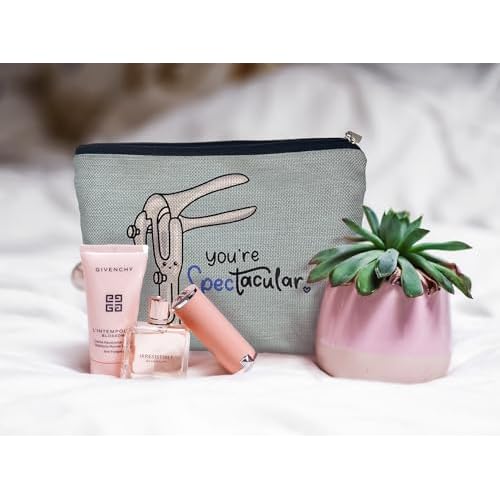 Ayxvt Obgyn Cosmetic Makeup Bag - Medical Office Decor, Midwife Gifts, Doctor Gifts (Blue)