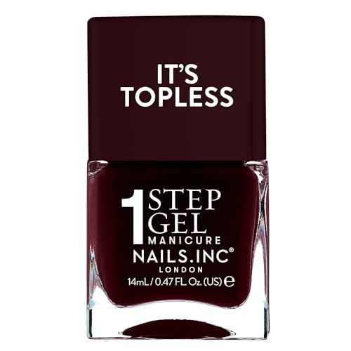 Nails Inc It's Topless Gel-Like Nail Polish, 4-in-1 Base Coat, Treatment, Color, Top Coat, Long Lasting, Strong, Chip Free Nails, Glossy Salon Quality Manicure, Air Dry Nail Polish, Billie, 0.47 Fl Oz
