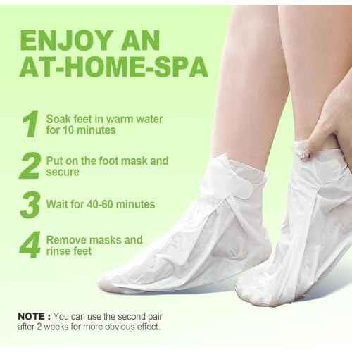 JVR Foot Peel Mask - 3 Pairs - Exfoliating Peeling Callus Remover, Repairs Cracked Heels & Dry Skin, for Smoother and Softer Feet (Aloe Vera)