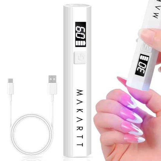 Makartt UV Light for Gel Nails: Handheld Mini Flash Cure Lamp Portable Lumi?re Nail Dryer for Curing Gel Polish Nail Glue Rechargeable USB Nail Light with LCD 2 Timer for Fast Drying Home Salon Use