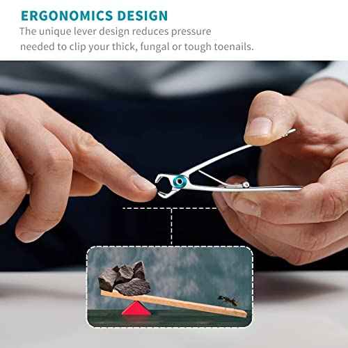 SZQHT Extra Wide Jaw Opening Nail Clippers for Thick Nails Cutter for Ingrown Toenail Clippers & Fingernails Manicure Set,Pedicure Kit,Men & Women(Silver)