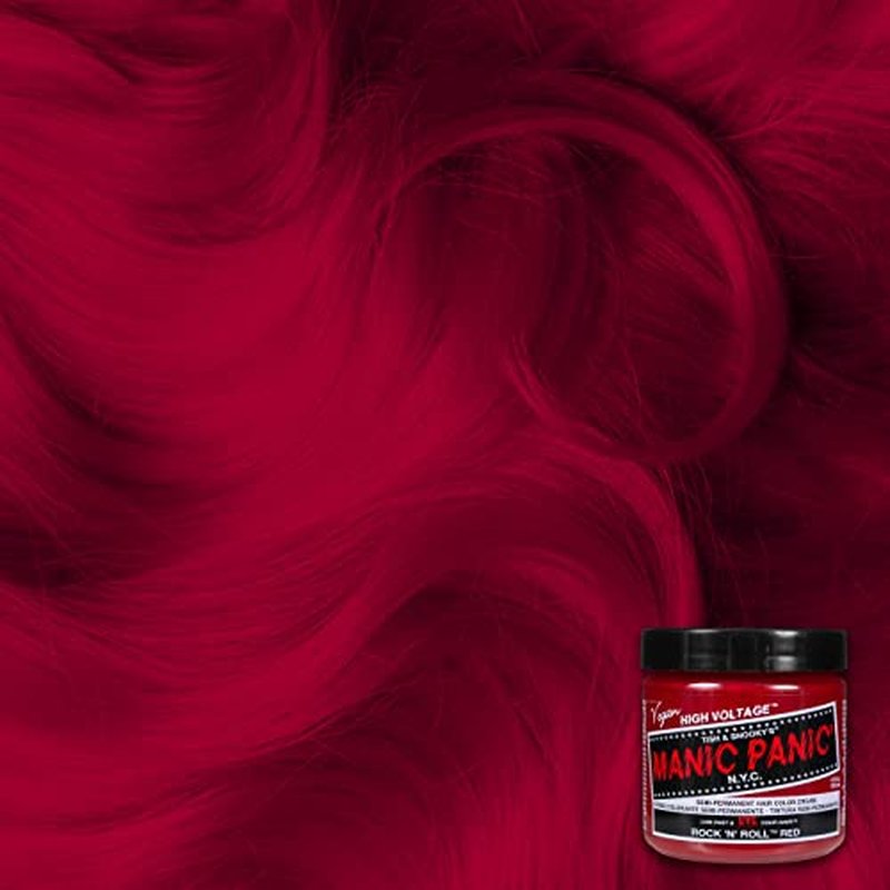 MANIC PANIC Classic Rock N Roll Red Semi Permanent Hair Color - Warm Medium Red Hair Dye for Women & Men That Lasts 4-6 Weeks - Vegan, Ammonia & Cruelty-Free - Create & Mix Custom Shades (4oz / 3pk)
